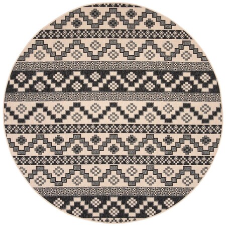 Safavieh 6 ft. 7 in. x 6 ft. 7 in. Veranda Round Power Loomed RugBeige & Grey VER095-3413-7R